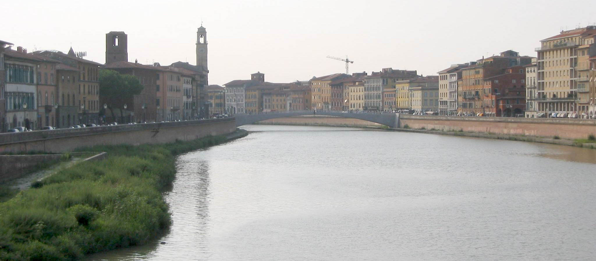 Pisa, crossing back to the inner city